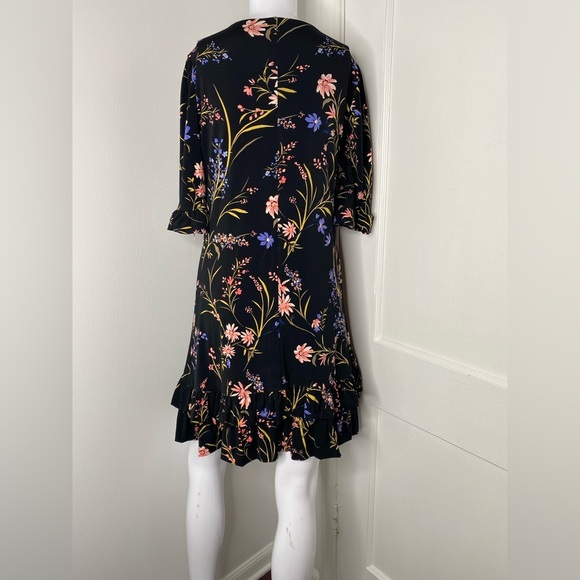 CeCe NWT Black Floral Ruffle Dress - Picture 9 of 9
